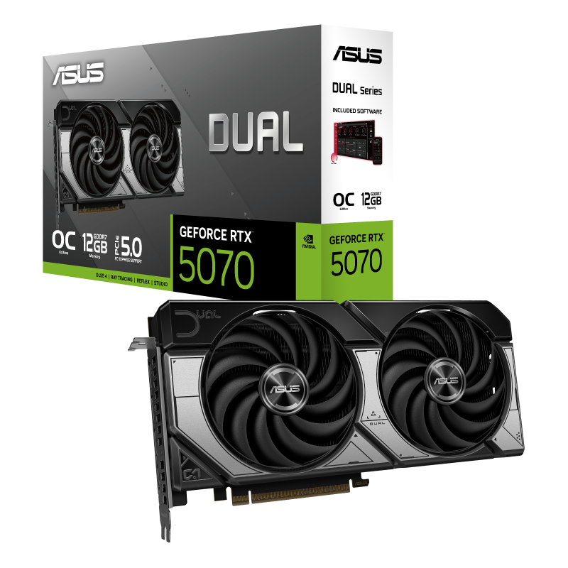 ASUS Dual GeForce RTX 5070 12GB GDDR7 OC Edition Graphics